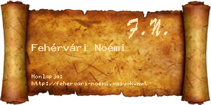 Fehérvári Noémi névjegykártya